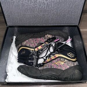 Kids Black and Gold Athletic Shoes